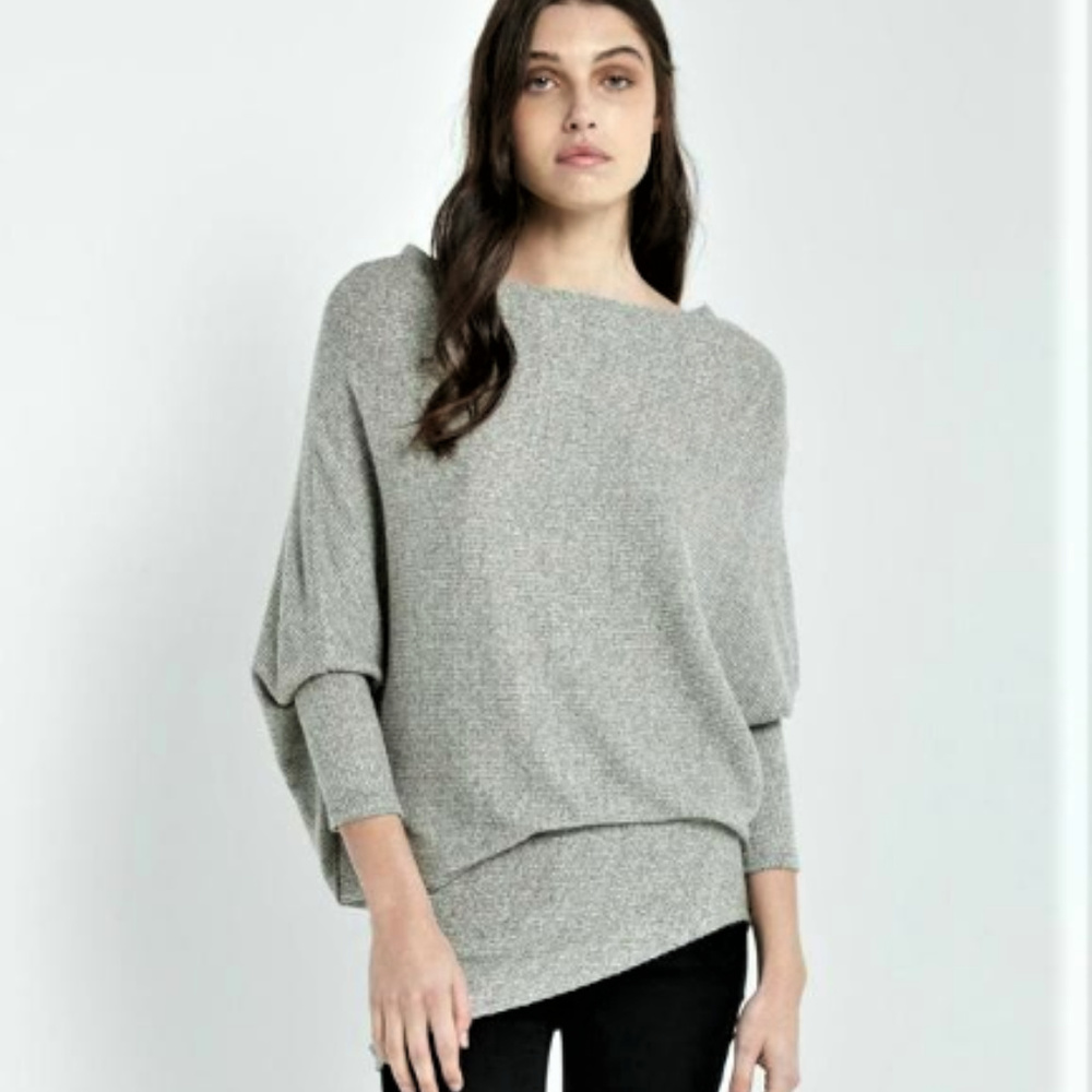 Long Sleeve Asymmetrical One Shoulder Pullover